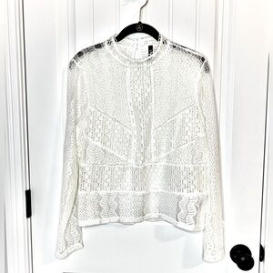 Lace Blouse by Divided - Off White / Creme